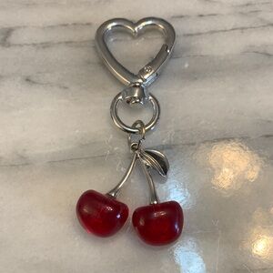 Cherry Keychain with Heart Clasp